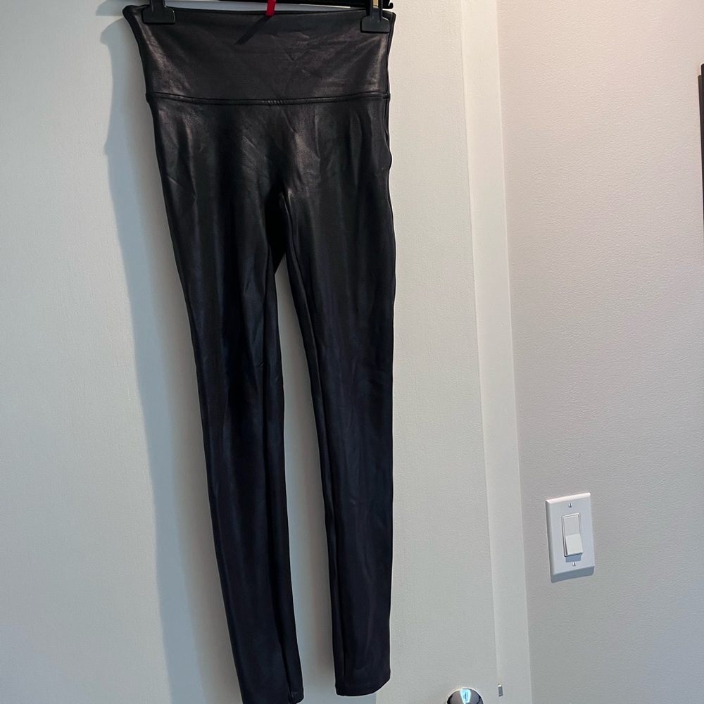 Spanx Faux Leather Leggings, black/size medium